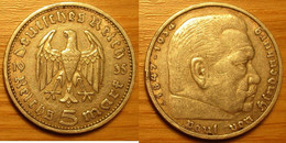 5 Reichmark 1935 A - 5 Reichsmark