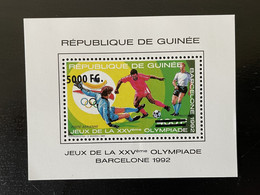 Guinée Guinea 2009 Mi. Bl. 1715 Surchargé Overprint Olympic Games Barcelona 1992 Jeux Olympiques Football Fußball - República De Guinea (1958-...)