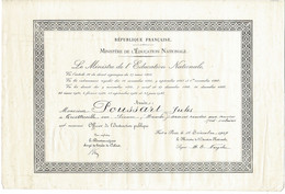 Ref: 21008 - Diplôme Officier De L'instruction Publique , Ministère De L'éducation Nationale  , Année 1947 - Persone Anonimi