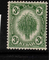 KEDAH 1922 3c Green SG 53 HM #ASL1 - Kedah