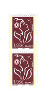 Lamouche 1.98 € YT 3759c Type II Paire Verticale Avec Phospho à Cheval . Rare, Voir Le Scan . Maury N° 3745 IIa > 56 € - Varieties: 2000-09 Mint/hinged