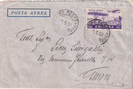ERITREA -POSTA AEREA DA ASSAB A GENOVA 1938 ( LETTERA PRESENTE IN BUSTA) - Eritrea
