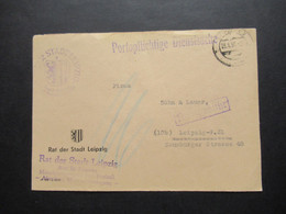 DDR 1950 Portopflichtige Dienstsache Stp. Ra1 Nachgebühr Rat Der Stadt Leipzig Amt Für Planung 2 Jahr Plan Vignette - Cartas & Documentos