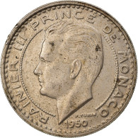 Monnaie, Monaco, Rainier III, 100 Francs, Cent, 1950, TTB, Copper-nickel - 1949-1956 Old Francs