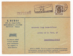 Lettre Bruxelles 1940 Belgium Imprimé Flamme Poste Aérienne E. Burgy Luxembourg - Brieven En Documenten