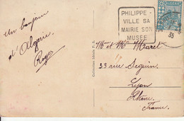 Algérie Daguin Philippeville Sur Carte Postale Pour La France 1935 - Lettres & Documents