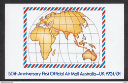 AUSTRALIA:  50 TH. ANNIVERSARY  FIRST  OFFICIAL  AIR  MAIL  AUSTRALIA - UK  1931/81  -  YV/TELL. 731/32 - Presentation Packs