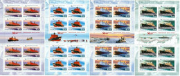 Russia 2009 Sheetlet 50th Anniversary Ice-breaker Fleet Nuclear Icebreaker Ships Ship Transport Sea Stamps Mi 1552-1555 - Ganze Bögen