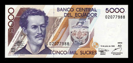 Ecuador 5000 Sucres Juan Montalvo 12.07.1999 Pick 128c Serie AO SC UNC - Equateur