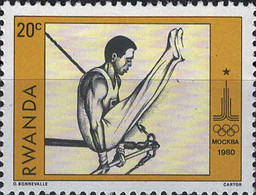 6969 Mi.Nr. 1042 Ruanda (1980) Olympische Spiele Moskau 1980 Gestempelt - Gebruikt