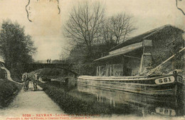 Sevran * 1906 * Péniche N°551 Batellerie * Le Canal Et Pont * Thème Barge Chaland Péniches * Halage Chevaux - Sevran