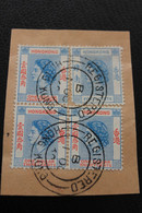 1954-60,HONG-KONG  Y&T NO HK 182 40 CTS ,Y&T NO HK 186 1D30 X3 SUR FRAGMENT TAD HONG-KONG  B 1 00 60 B/TB - Usati