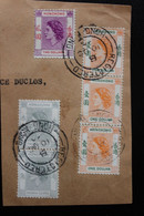 1954,HONG-KONG  Y&T NO HK 181,185x3,187,30cts,1 Dollar,2dollars,tad Hong-Kong B10 OC 60 SUR FRAGMENT B/TB - Gebraucht