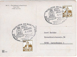 49183 - Bund - 1986 - 50 Jahre Sommerolympiade Berlin 1936 - SoStpl. A. Original-Ans.-Kte. MUEHLHEIM -> Leverkusen - Ete 1936: Berlin