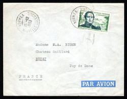 NOUVELLE CALEDONIE 1953 - Lettre Par Avion Avec N° 283 De Nouméa Vers La France - Cartas & Documentos