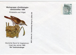 49266 - Bund - 1989 - 80Pfg. SWK PGA-Umschlag Motivgruppe "Ornithologie", Ungebraucht - Otros & Sin Clasificación