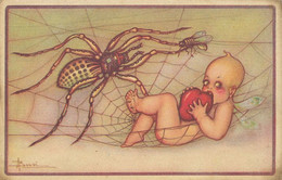 Busi Petit Bébé Nu Avec Coeur Et Enorme Araignée Huge Spider And Fly . Mouche . Surrealisme - Busi, Adolfo