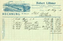 SOLINGEN Rechnung 1911 Deko " Robert Löhmer Kaffeegroßrösterei " - Levensmiddelen