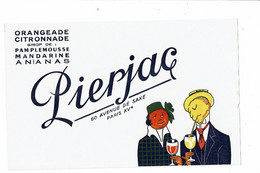 Buvard PIERJAC Orangeade Citronade Sirop Pamplemousse Mandarine Ananas - Alimentaire