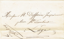 Précurseur LAC VAL ST-LAMBERT 3/9/1847 Par Messager Vers LIEGE - Signé DEVILLE THIRY - 1830-1849 (Onafhankelijk België)