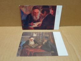 ARTUR MARKOWICZ Peintre Polonais 2 Cartes Illustrées JUDAICA Talmud - Pologne