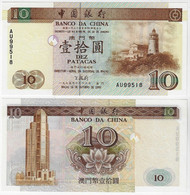 Banknote Macau 10 Patacas 1995 Pick-90 UNC (US$ 27.5) - Macau