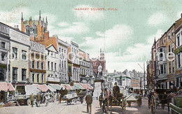 HULL MARKET SQUARE OLD COLOUR POSTCARD YORKSHIRE - Hull