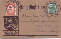 Seltene FLUG-POST-KARTE Am Rhein U. Main / Gelber Hund / Gelaufen  MAINZ  12.06.1912 - Luftpost