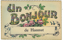 N°2 CPSM FANTAISIE UN BONJOUR DE HANNUT, PROVINCE DE LIEGE, BELGIQUE - Hannuit