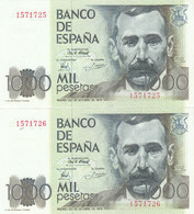 CRBS0257 PAREJA BILLETE ESPAÑA 1000 PESETAS 1979 SIN SERIE SC 42 - Sonstige & Ohne Zuordnung