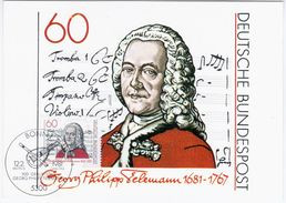 Germany Deutschland 1981 Maximum Card, Georg Philipp Telemann, Composer Music Compositeur Komponist Musik, Bonn - 1981-2000