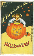 08058 -  VINTAGE POSTCARD ---   HALLOWEEN - EMBOSSED - BEAUTIFULL!  1920 - Halloween