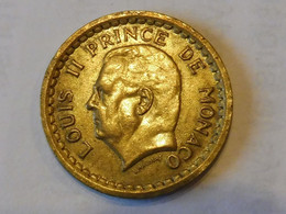 Pièce De Monnaie  1 Franc     LOUIS II Prince De MONACO - 1922-1949 Louis II