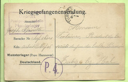 Kriegsgefangenensendung Van MUNSTERLAGER Naar TUBIZE  (3662*) - Krijgsgevangenen