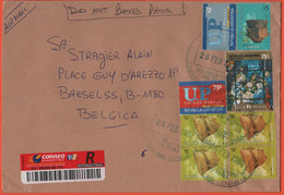 ARGENTINA - 2005 - 8 Stamps - Registered - Medium Envelope - Viaggiata Da Buenos Aires Per Bruxelles, Belgium - Cartas & Documentos