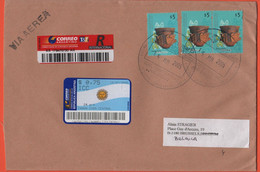ARGENTINA - 2005 - 3 X Urna Funeraria - Registered - Medium Envelope - Viaggiata Da Buenos Aires Per Bruxelles, Belgium - Covers & Documents