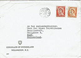 NZ - SWITZERLAND QEII 1955 Airmail Consulate Cover - Cartas & Documentos