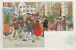 CPA  ILLUSTRATEUR P. KAUFFMANN "le Marché Aux Houx Des Rameaux"  / ALSACE - Kauffmann, Paul