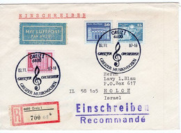 49285 - DDR - 1987 - Bauten Klein MiF A. R-Lp.-Bf. GREIZ - GREIZER MUSIKWOCHEN -> Holon (Israel) - Música