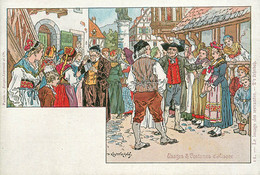 CPA  ILLUSTRATEUR P. KAUFFMANN "le Louage Des Servantes"  / ALSACE - Kauffmann, Paul