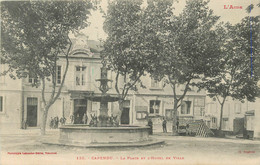 / CPA FRANCE 11 "Capendu, La Place Et L'hôtel De Ville" - Capendu