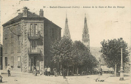 / CPA FRANCE 42 "Saint Chamond, Avenue De La Gare Et Rue Du Rivage" - Saint Chamond