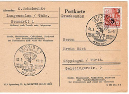 49301 - DDR - 1955 - 5Pfg. Aufdruck EF A. Kte. LEIPZIG PETERSHOF - MUSIKINSTRUMENTE ... -> Westdeutschland - Music