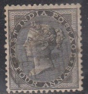 1856 British East India Used, Four Annas, No Watermark - 1854 Britische Indien-Kompanie