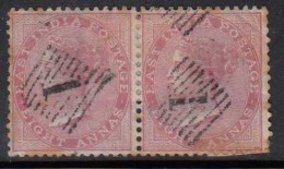 8as Pair, British East India Used 1865, Elephant Watermark, Eight Annas Type 4 Renouf / Cooper Early Indian Cancellation - 1854 Compagnia Inglese Delle Indie