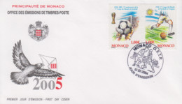 Enveloppe  FDC  1er   Jour    MONACO    75éme  Anniversaire  De  La  1ére  Coupe  Du  Monde  De  Football    2004 - Otros & Sin Clasificación