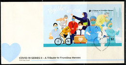 FP2920 Singapore 2021 Pays Tribute To The Heroes Who Fought Against The New Crown Epidemic 2FDC - Singapore (1959-...)