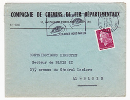 Lettre Compagnie De Chemins De Fer Départementaux Avenue De Friedland Paris Train Blois Loir Et Cher - Covers & Documents