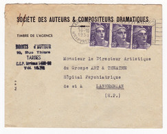 Tarbes 1953 Hautes Pyrénées Société Des Auteurs & Compositeurs Dramatiques Droits D'Auteur SACD Marianne De Gandon - 1945-54 Marianne De Gandon