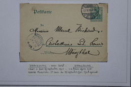 ¤6 ALSACE LORRAINE BELLE CARTE LETTRE   1906  STRASBOURG  C. ARRIVEE MUNSTAHL+ +AFFRANCH. PLAISANT - Autres & Non Classés